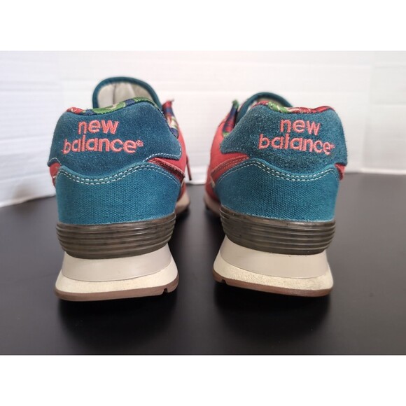 NEW BALANCE 574 BOTANICAL GARDEN MEN\'S SIZE 9 US RED BLUE ML574OHR 2014 VGC